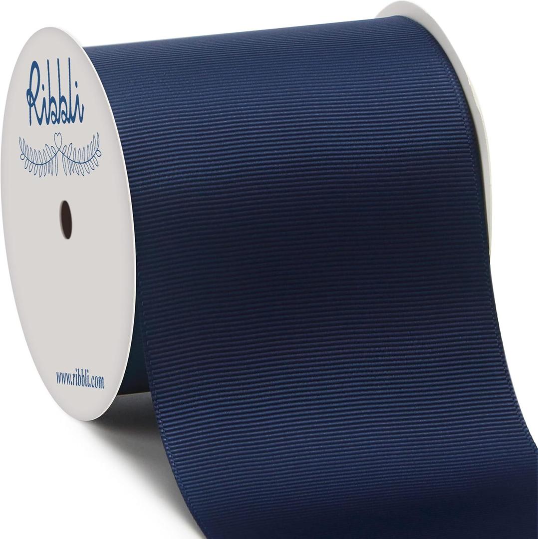 Ribbli Navy Grosgrain Ribbon,3 inchesx Continuous 10 Yards,Use for Bows DIY Hair Accessories,Gift Wrapping,Craft and Sewing