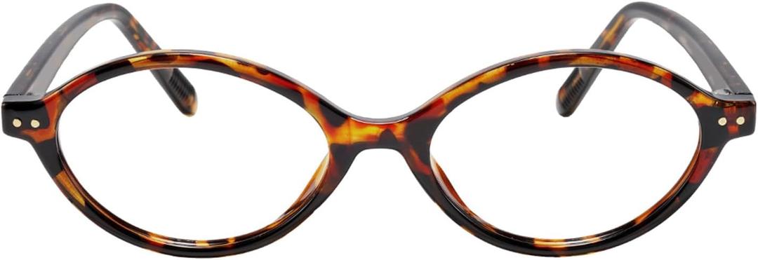 TIJN Olisa Blue Light Blocking Glasses for Women Men,Retro Oval Frame Bluelight Eyeglasses for Gaming/Computer/Screen (01. Whiskey Tortoise)