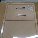 Magnetic Dry Erase Board - 24'' x 18'' Decorative Magnetic Board for Wall - White Board - Magnet Board Display Board - Gray Wood Plank