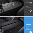 INTGET Car Center Console Armrest Cover for Nissan Rogue Accessories 2021-2026 2022 2023 2024 2025 Leather Arm Rest Box Lid Middle Console Seat Cover Protector (Black Cushion Flat, 2021-2026)