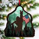 5 x FLAGWIX Christmas Bigfoot Gifts for Men Women - Wooden Christmas Ornaments 2025 for Tree Decorations - Big Foot Sasquatch Gifts for Friends Brother Campers, Bigfoot Ornament, White Elephant Ideas