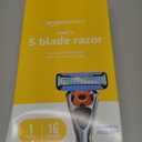 Amazon Basics 5-Blade MotionSphere Men's Razor with Dual Lubrication and Precision Trimmer, 17 Piece Set, 1 Handle & 16 Cartridges, Black