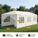 HOTEEL 10x30 FT Party Tent Outdoor Canopy Tents for Parties with 8 Removable Sidewalls, Carpas para Fiestas Waterproof for Gazebo Large Backyard Shelter Patio Wedding Events Tent BBQ