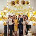 Engagement Party Decorations Set - Complete Kit with Gold Engaged Banner, Garland, 20 Balloons & 6 Pom Poms for Proposal & Engagement Celebration DecorComplete (Gold)