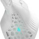 SOLAKAKA E9 Vertical MMO Gaming Mouse,24800 DPI,Tri-Mode Ergonomic Wireless Mouse with 10 Side Buttons,RGB Mouse for PC/Mac - White