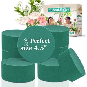 SupKing 8 Pcs Round Floral Foam 4.5", Green Wet Dry Flower Foams Florist Blocks Plant Foam for Craft Artificial and Fresh Flower Arrangements