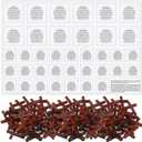 Ceenna Pocket Prayer Quilt Panel Squares with Small Wooden Crosses Mini Scripture Pocket Prayer Quilt Religious Spiritual Gift for Friend Family Easter Reward Gifts Easter Basket Stuffers (Brown Cross)