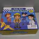 Fireman Costume for Kids, 10 Pcs Firefighter Costume with Toy Accessories Set, Fireman Role Play Outfit Toys, Kids Firefighter Dress Up Clothes, Halloween for Boys Toddlers Ages 3 4 5 6 7