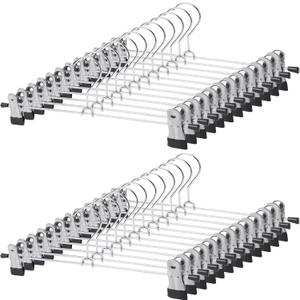 GoodtoU Pants Hangers, 30Pack Skirt Hangers with Clips Metal Hangers for Pants Clips Trouser Shorts Jeans (30 Pcs)