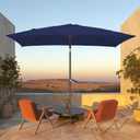 JEAREY 6.5x10 ft Rectangular Patio Umbrellas Rectangle Outdoor Umbrella with Push Button Tilt and Crank, Market Table Umbrella 6 Sturdy Ribs UV Protection for Poolside Garden Backyard Deck, Navy