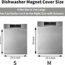 Magnetic Dishwasher Cover, Home Decorative Kitchen Refrigerator Magnetic Sticker, Silver Brushed Dishwasher Covers, Magnetic for the Front of the Refrigerator - 23.5“ x 26”