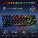 BlueFinger RGB Gaming Keyboard and Backlit Mouse and Headset Combo, USB Wired Backlit Keyboard, LED Gaming Mouse Set, Headset with Microphone for Laptop PC Computer Game and Work