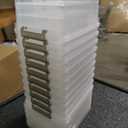 Citylife 1.3 QT 10 Pack Small Storage Bins Plastic Storage Container Stackable Box with Lids for Organizing, Clear White