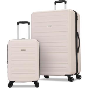 American Tourister Westridge Hardshell Luggage Set - 2 Piece Set - 20/28" Carry-On & Large Checked Luggage Set with Spinner Wheels - Expandable Hard Suitcases for Travel - Hard ABS Shell - Light Pink