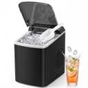 Ice Maker Countertop, 9 Bullet Ice Cubes Ready in 6 Mins, 33 lbs/Day, 2 Ice Sizes, 42 dB Quiet, Self-Cleaning Ice Machine with Large Viewing Window, Basket & Scoop for Home Kitchen Office