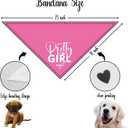 Pretty Girl Dog Bandana Dog Birthday Girl Bandana Pink Funny Gender Reveal Pet Accessories for Pet Lovers Gifts Scarf for Small Medium Dogs & Cats