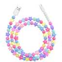 VOFUOE USB to USB C Cable for iPhone 17 Charging Cord Type C Fast Charging Stars Bead Chain Charging Cable for Women 3.3FT for iPhone 16/15, Galaxy S24/S25 Ultra, for iPad 11th/10th -Candy Color