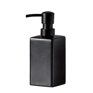 GalDal Matte Black Ceramic Square Hand Soap & Lotion Dispenser for Bathroom, Dish Soap Dispenser for Kitchen - 14oz