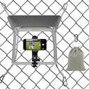 Apexion Baseball Training Equipment, Phone Stabilizer, Game Changer Fence Mount, Universal with Sunshade, Streaming kit, Phone Fence Mount (White)