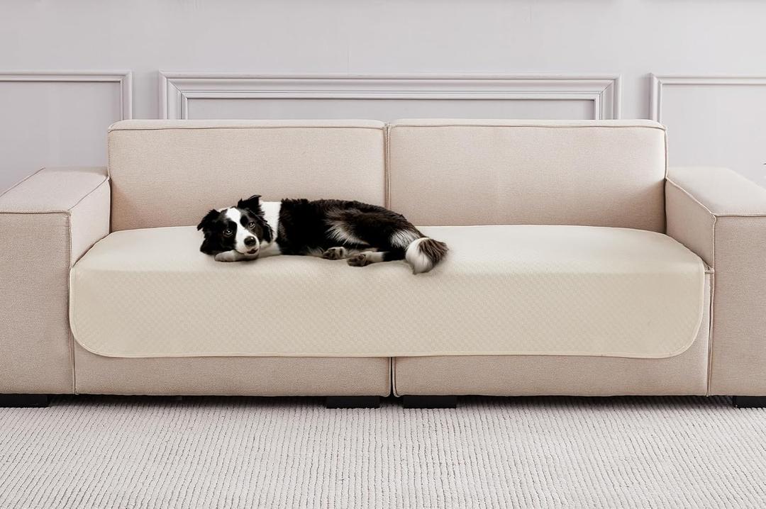 Couch Covers Washable Sofa Covers, Anti-Slip Pet Couch Cover for Dogs Washable, Furniture Protector and Pet Blanket for Couches. (Cream White, 33x52 inch 1pcs)