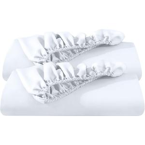 Bare Home 2-Pack Fitted Bottom Sheets Twin XL - Premium 1800 Ultra-Soft Wrinkle Resistant Microfiber - Deep Pocket (Twin XL, White)