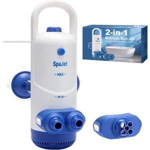 Bath Jets for Tub with Jet Massage and Bubble Mode, Bathtub Jets for Tub with 360 Rotatable Single and Dual Nozzles, the Lever-lock Suction Cups, and Handle. Jets for Bathtub at Home for Relaxation (Deep Blue)