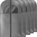 Kimmama Dress Bags for Gowns, Garment Bags for Hanging Clothes, Garment Protector Cover for Wedding Dress, Suit, Dance Costumes, Coat, PEVA, Grey, 23.6" x 43.3"