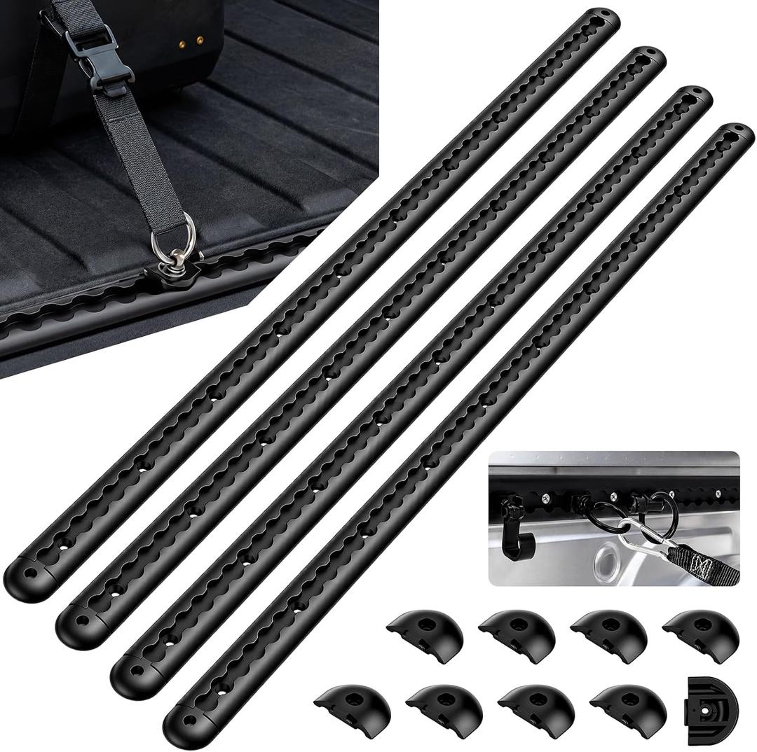 4 Pack 4ft L Track Rail Tie Down, Aluminum 4000 lbs 8 End Caps