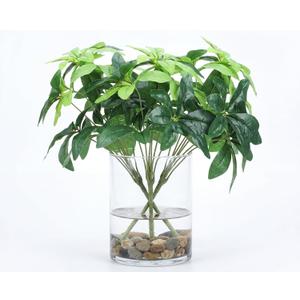 Daifunli 6 Pcs 19 Inch Artificial Greenery Branches Faux Money Tree Leaves Fake Greenery Decoration for Table Centerpieces Wedding Home Office Decor Feng Shui Decoration, Without Pot