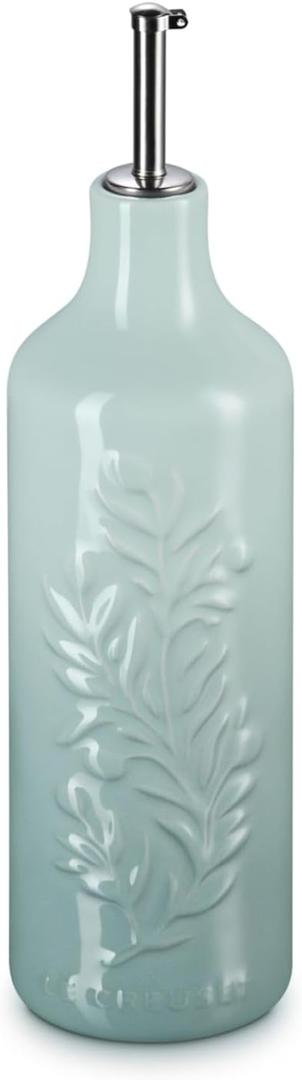 Le Creuset Stoneware Olive Branch Collection Oil Cruet, 20 oz., Sea Salt
