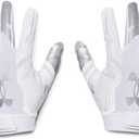 Under Armour Men's F8 Football Gloves ((100) / White / Metallic Silver)