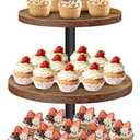 Cupcake Stand, 3 Tier Cupcake Stand Rustic Dessert Table Display Set Wood Cupcake Tower Cake Stand Tiered Tray Stand for Wedding Birthday Baby Shower 1 Pack