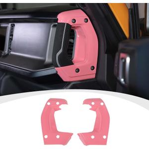 RAZPOY Center Console Side Grab Handle Cover Trim Compatible with 2021-2023 Ford Bronco Interior Accessories, Pink