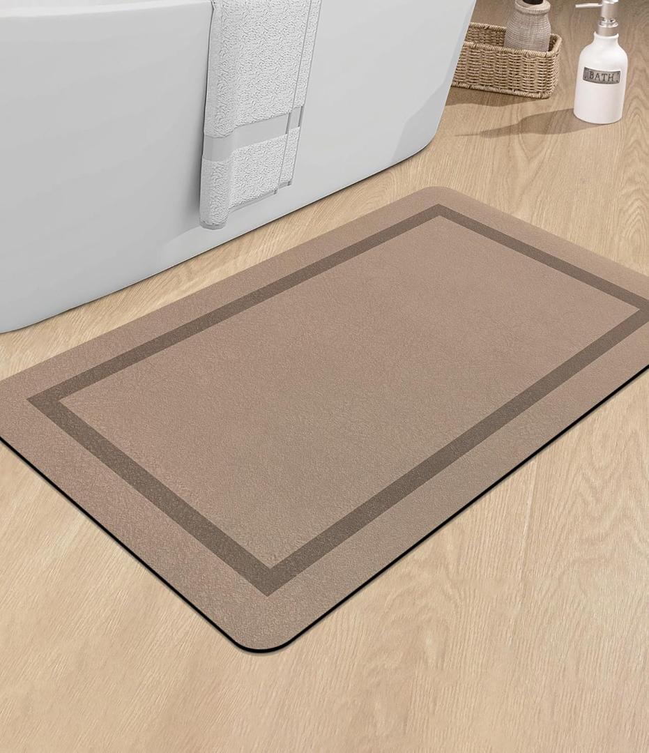 chakme Bathroom Mat Rugs Large 36x24, Ultra Thin Magic Mat Bath Rug Non Slip Bath Rugs Quick Dry Absorbent Bath Mats for Bathroom Floor, (Beige, 36"x24") chakme Bathroom Mat Rugs Large 36x24, Ultra Thin Magic Mat Bath Rug Non Slip Bath Rugs Quick Dry Absorbent Bath Mats for Bathroom Floor, (Beige, 36"x24")