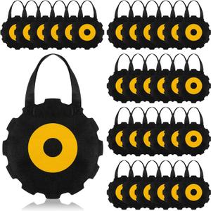 Tranqun 36 Pcs Construction Party Favor Bags Construction Non Woven Goodie Gift Bags with Handle for Construct Truck Excavator Birthday Party Supplies