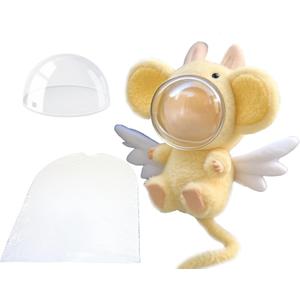 Clear Protective Case for 17cm (6.7 inch) Height Figures Accessories with Doll Transparent Face Protection Mask,Umbrella Cover Dolls Hanging Storage Bag for Mini Figures (1 mask and 1 A Bag)