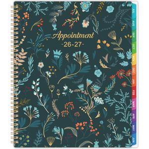 5 x Appointment Book 2026-2027 - Daily Hourly Planner 2026-2027, July 2026 - June 2027, Weekly Appointment Book 26-27, Large Planners Weekly Monthly, 8.5" x 11", Planners with 30-Minute Interval - Green Floral