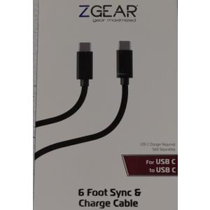 ZGear 6 Foot Sync Charge Cable For USB-C To USB-C
