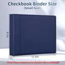 Antner 3 Ring Personal Check Binder for 3-on-a-Page End-Stub Deskbook & Personal 3 Holes or 9 Holes Small Size Checks, PU Leather Check Holder Checkbook Binder Cover with Zipper Pouch, Navy Blue