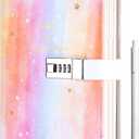 CAGIE Diary with Lock for Girls Age 8-12,Birthday Gifts for 9 10 11 12 Year Old Girls, Tie Dye Design 192 Pages Diary with Pen, 5.7 x 8.5 Inch Journal with Lock for Women Girl (Orange)