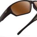 KastKing Merced Floating Polarized Sports Sunglasses, With PuriVex Protective Lens Coating, Lightweight TPX Frame, Men Women, C: Matte Dark Brown Frame, Brown