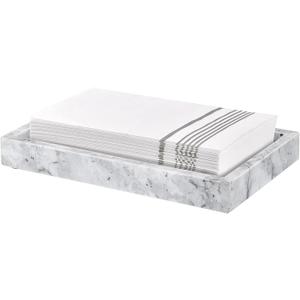 Sumnacon Bathroom Napkin Holder Countertop Stylish Napkin Holders for Paper Napkins Hand Towels Bathrooms Guest Towel Holder Marble Flat Napkin Holder for Vanity Back of Toilet Dining Table Kitchen (Gray)