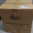 AQQA 3.7 Gallon Aquarium Starter Kit Small Glass Fish Tank with Filter and Light (10 Colors Adjustable) Desktop Self-Cleaning Betta Fish Tank Kit Office & Home Decor Idea (Black)