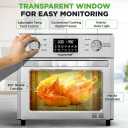 NutriChef 26L Electric Air Fryer Oven | 1700W Countertop Rotisserie & Air Fryer | 360° Rotating Feature | 10 Menu Presets | Includes Drip Tray, Air Frying Basket & Bake Rack 15x16x14 | Stainless Steel, One Size