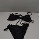 Buauty Bikini Sets for Womens Two Piece Swimsuits Halter String Triangle Bathing Suit Swim Sexy Tie Side Bottom Swimwear, Size XS, Black