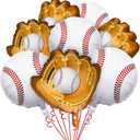 Skylety 8 Pcs Baseball Balloons Baseball Foil Glove Balloon Birthday Party Decorations 18 Inch Sports Themed Senior Night Decorations Supplies