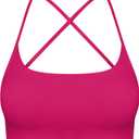 Womens Backless Padded Sports Bra Low Impact for Yoga Pilates Stretching Lightweight Workout Crop Top with Removable Cups (Red)-6