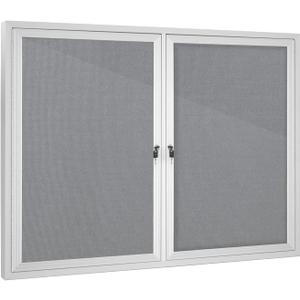Enclosed Bulletin Board with Locking Door, Outdoor Bulletin Board Weatherproof, Lockable Display Case for Home, Office, and Community Use(31.5" L x 43.3" W Gray)