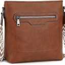 Crossbody Bag for Women Lightweight PU Leather Shoulder Bag Handbag for Women Colorful Adjustable Strap with 6 Card Slots