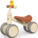 Baby Balance Bike Toys for 12-36 Months Kids Toy Boy Girls Gifts Toddler Best First Birthday Gift Children Walker No Pedal Infant 4 Wheels Bicycle (White)